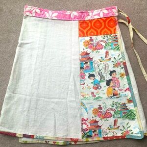 Cutest cotton linen wrap skirt, hits above knees